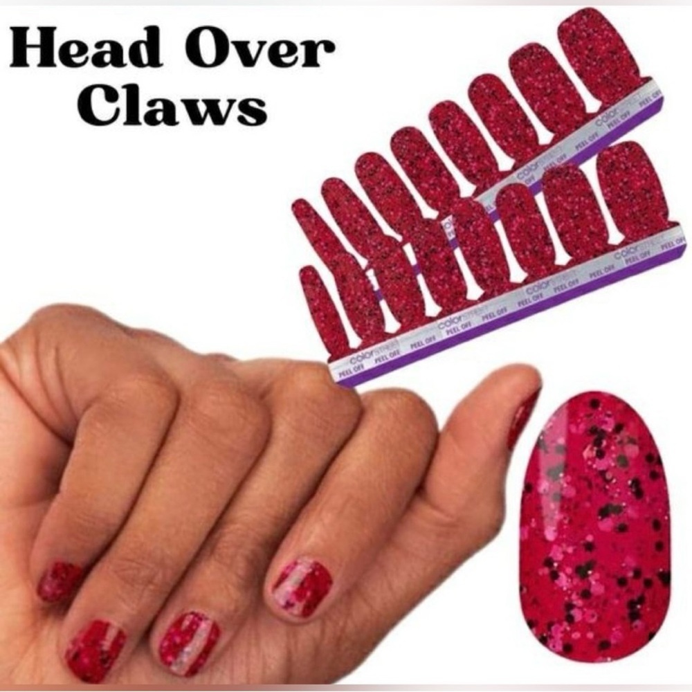 COLOR STREET Head Over Claws Red Glitter Nail Strips Set